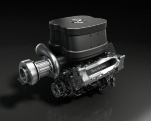Il motore 1.6 litri turbo che la Mercedes fornirà dal 2014 alla Force India.