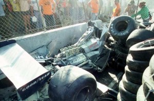 La Ensign di Regazzoni dopo l'incidente al GP di Long Beach del 1980.