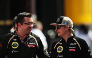 Eric Boullier, team principal Lotus F1, e Kimi Raikkonen.