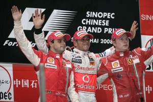 Il podio del GP di Cina 2008.
