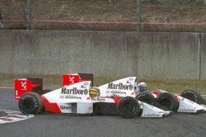 Gp del Giappone del 1989, il contatto tra Senna e Prost.