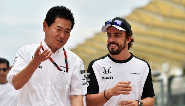 (L to R): Yasuhisa Arai (JPN) Honda Motorsport Chief Officer with Fernando Alonso (ESP) McLaren. 26.03.2015. Formula 1 World Championship, Rd 2, Malaysian Grand Prix, Sepang, Malaysia, Thursday.  - www.xpbimages.com, EMail: requests@xpbimages.com - copy of publication required for printed pictures. Every used picture is fee-liable. © Copyright: Price / XPB Images