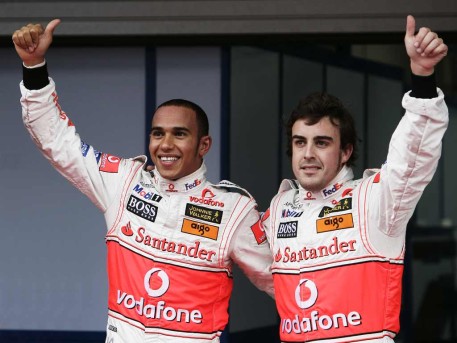 Lewis Hamilton e Fernando Alonso compagni di squadra alla McLaren 2007