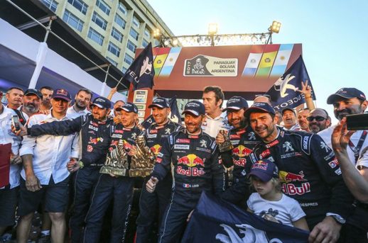 I tre equipaggi Peugeot che hanno monopolizzato il podio della Dakar 2017