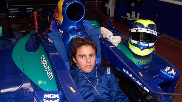 Un giovanissimo Felipe Massa, pilota Dell'International Draco team nel 2001 quando vinse il titolo dell'Euro Formula 3000.